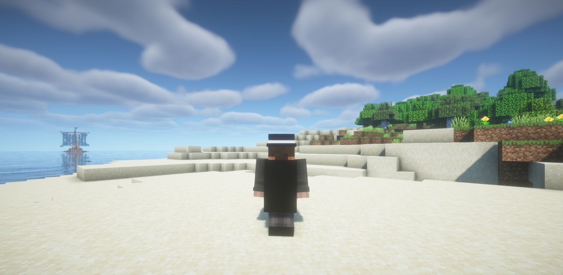 Игроки в Nether с плащами из Team Capes Mod