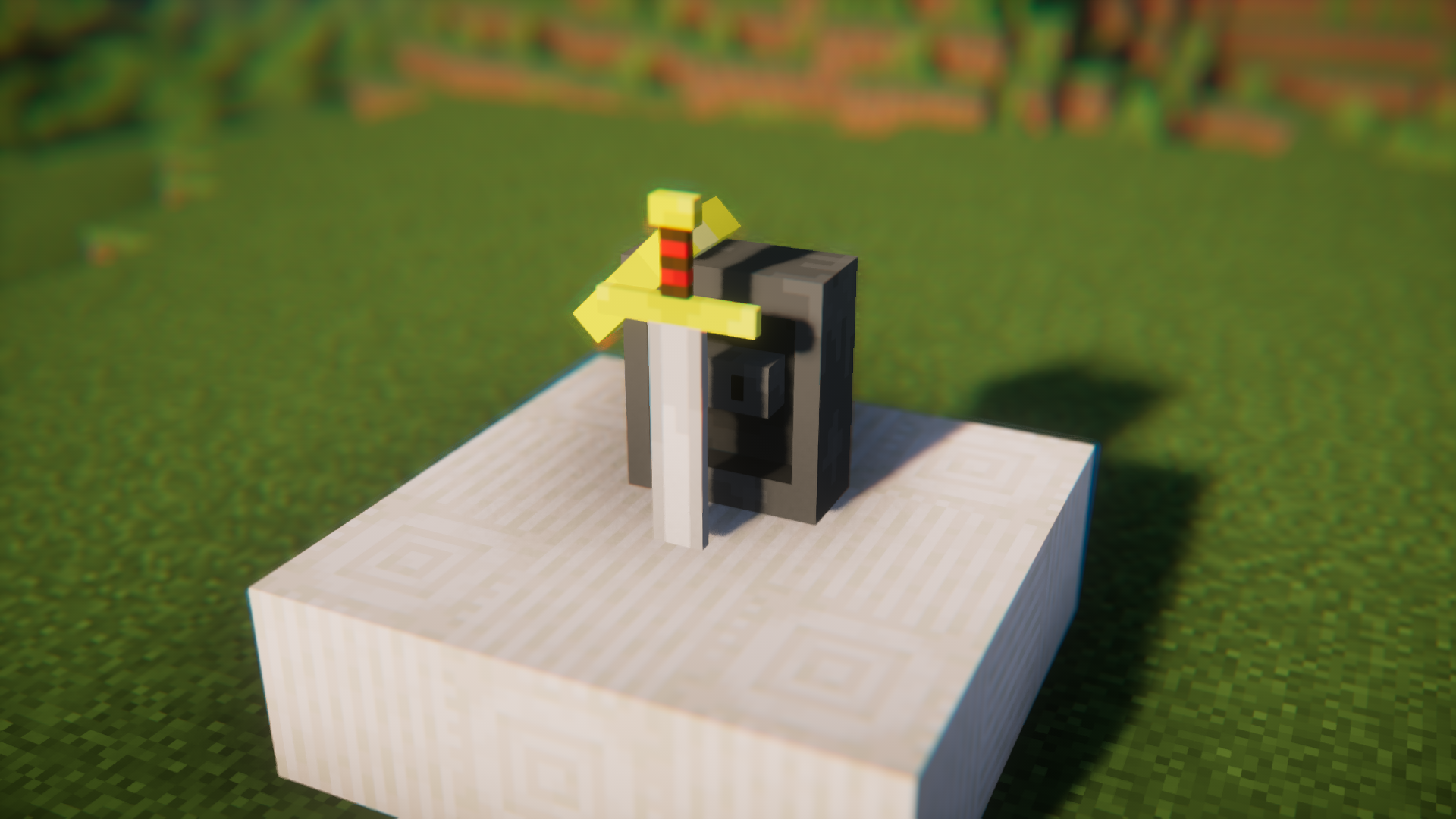 Игровой дом в Minecraft с плюшевыми Technoblade на полках и столе