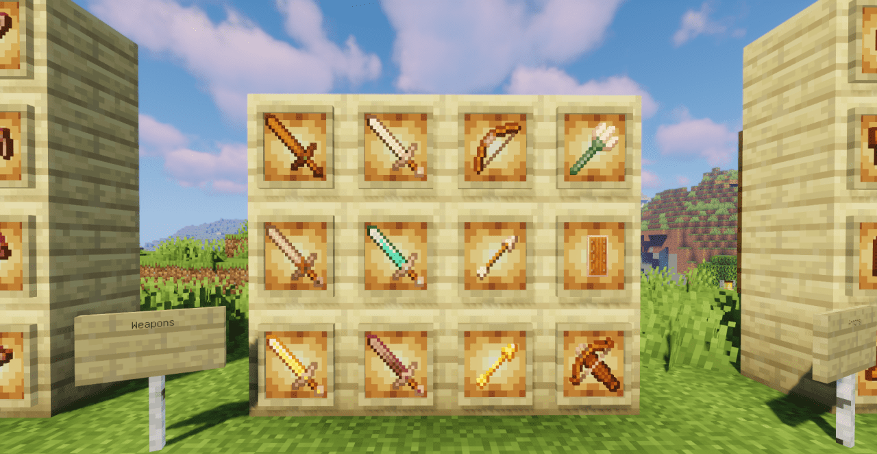 Демонстрация боя с длинными мечами в Minecraft с модом Teddy’s Long Swords