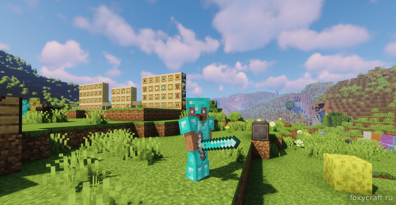 Финальный вид улучшенных мечей в инвентаре Minecraft с модом Teddy’s Long Swords