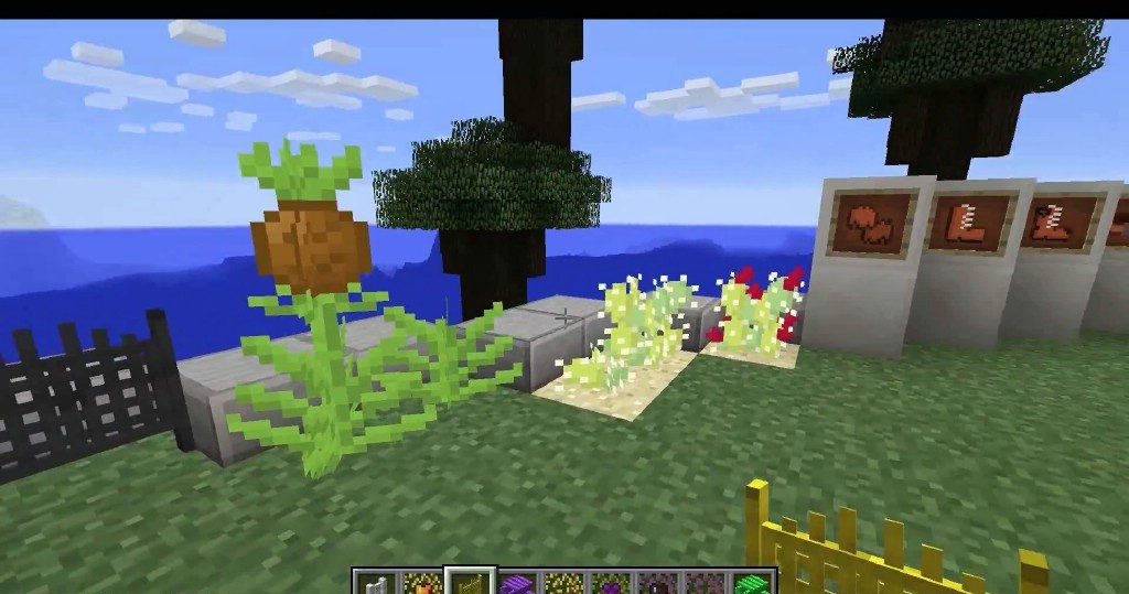 Пример использования декоративных блоков из мода Terraqueous в Minecraft