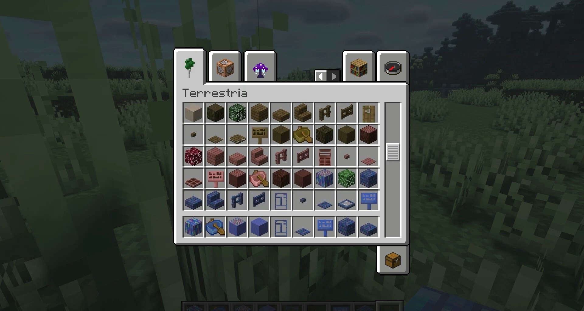 Цветущая сакура в моде Terrestria для Minecraft с розовыми лепестками