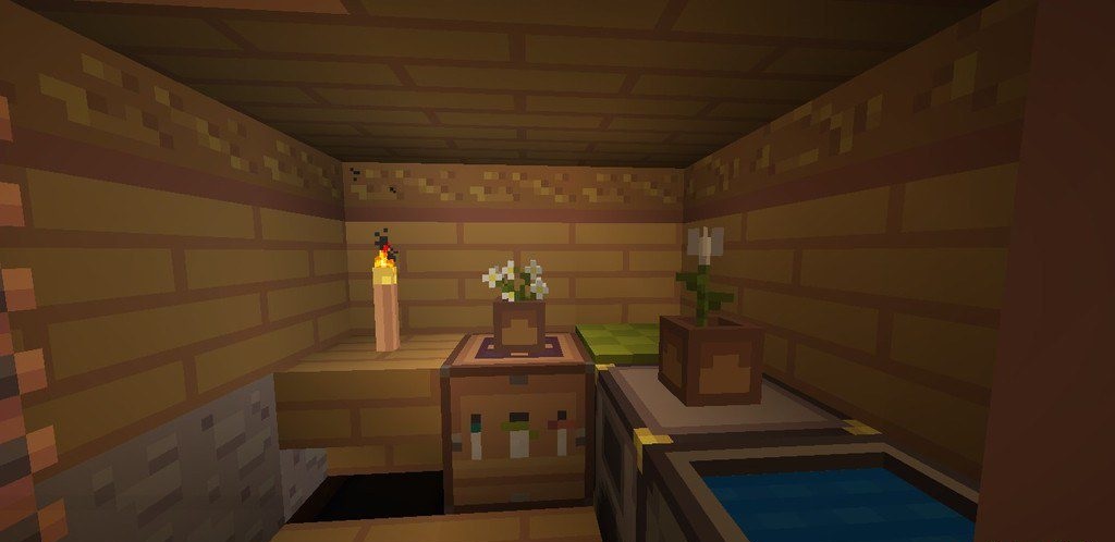 Пример текстур-пака Teyemas в Minecraft с новыми текстурами воды и неба