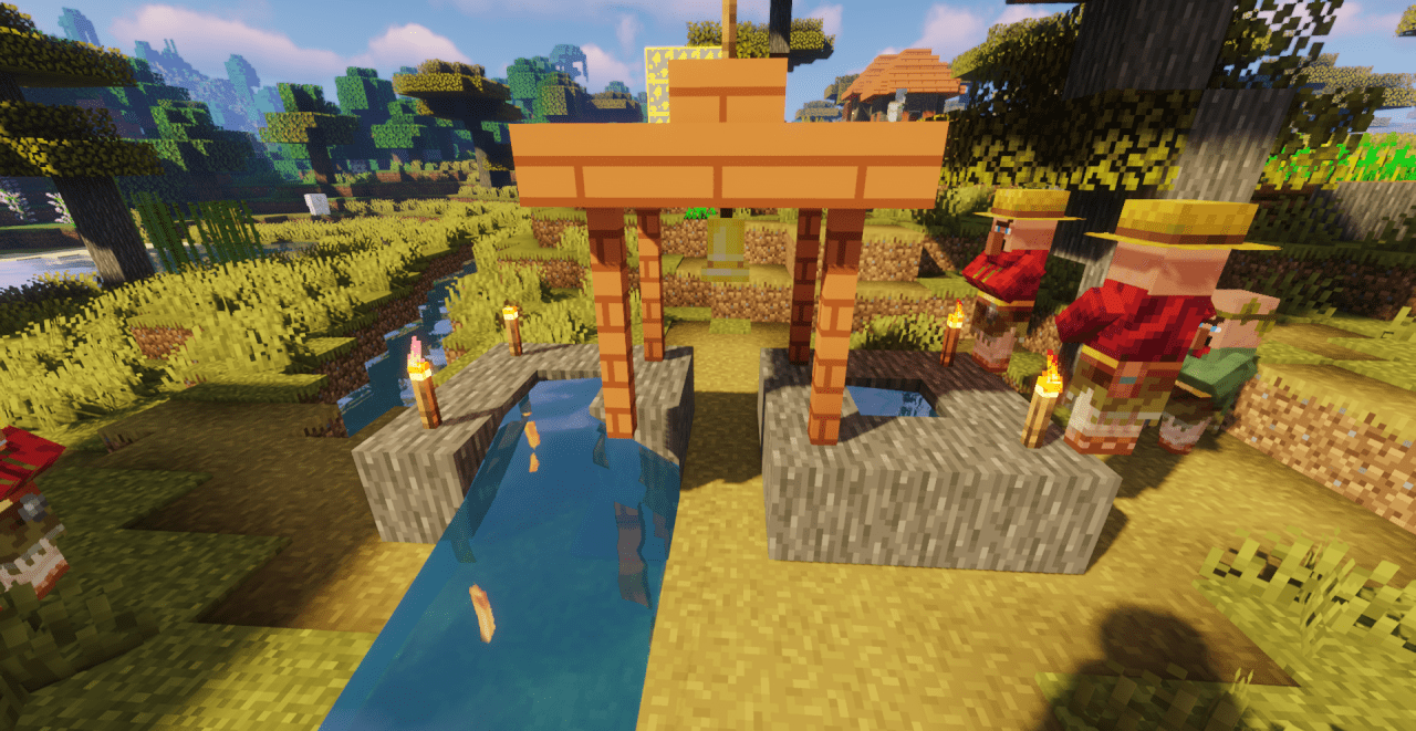 Скриншот Minecraft с The Betterest - игровой мир с юмористическими текстурами