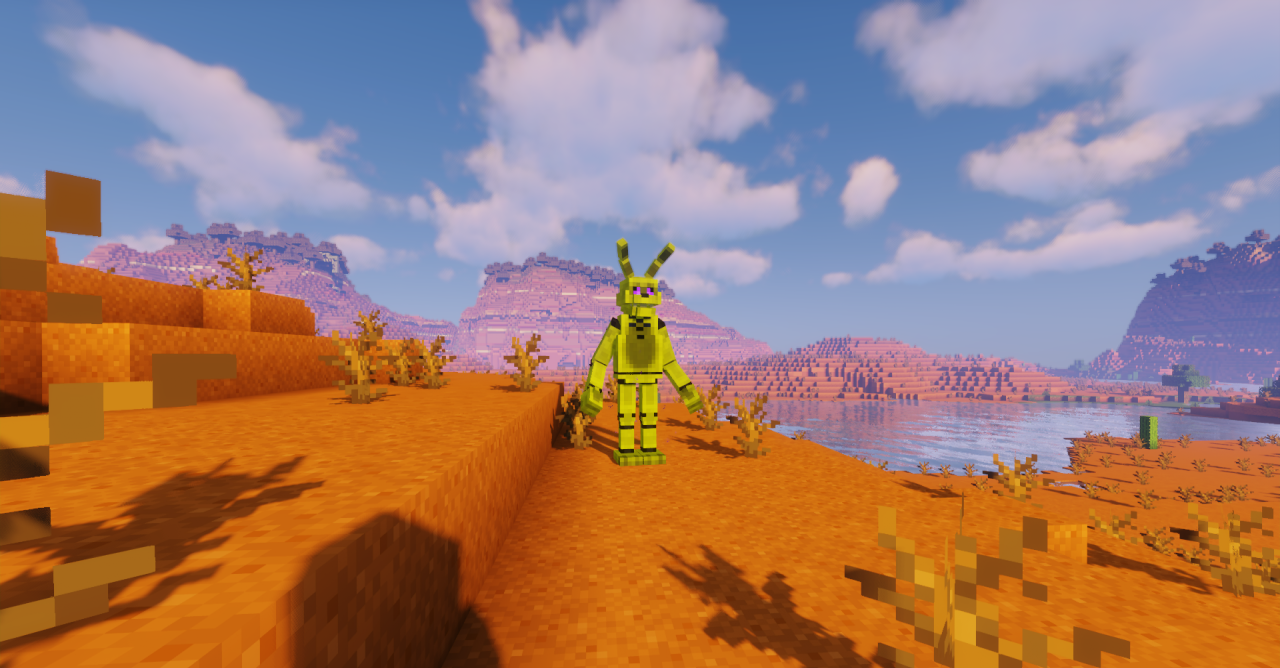 Тёмные коридоры и аниматроники в Minecraft с установленным The Fazbear Frights