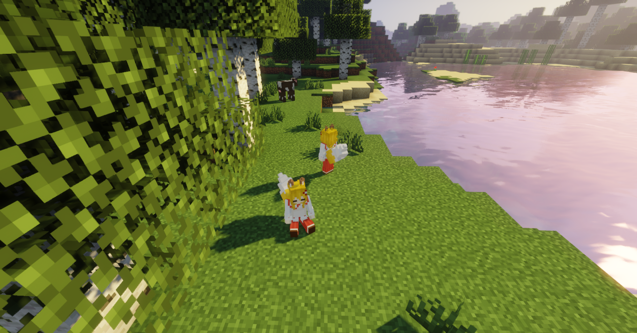 Игровой процесс с текстурпаком The Helpful Fox Senko-san в Minecraft