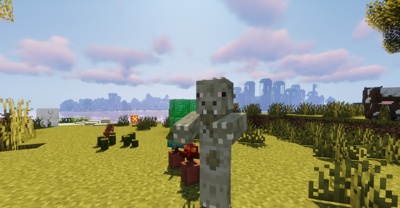 Группа зомби The Hogmutts в разных биомах Minecraft