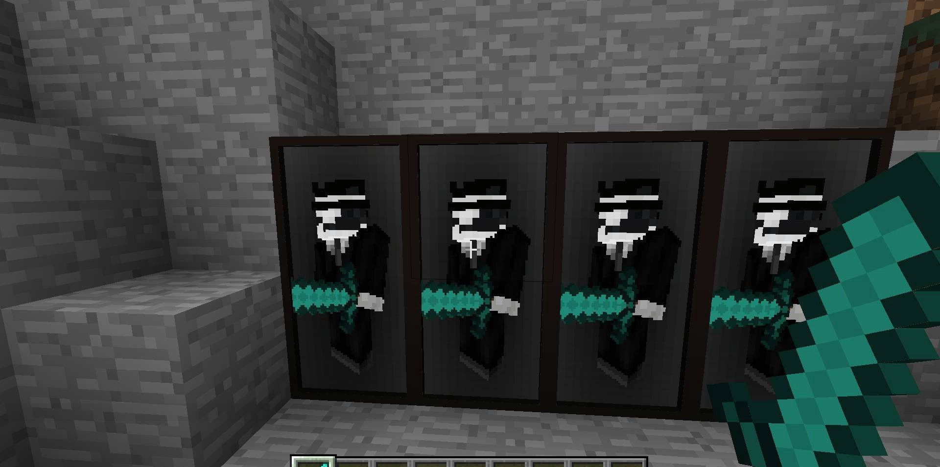 Игрок использует The Magic Mirror в Minecraft для телепортации