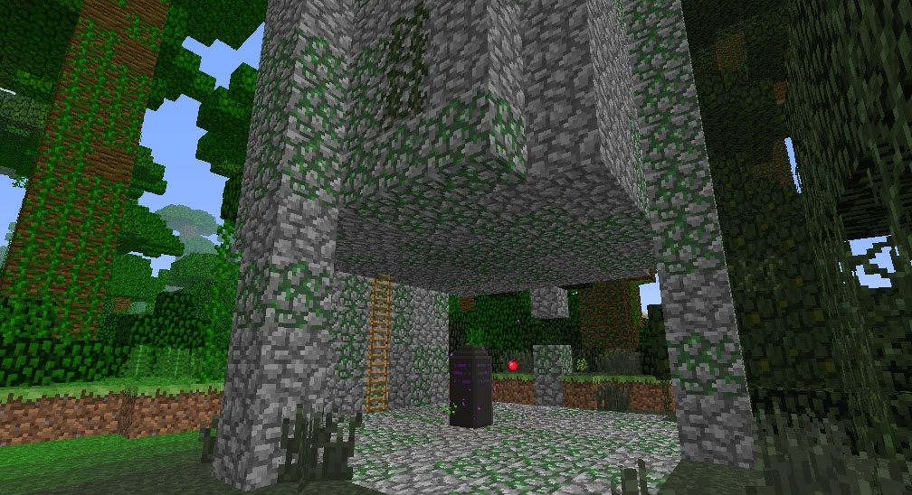 Скриншот игрового процесса в Minecraft с модами и улучшенной графикой