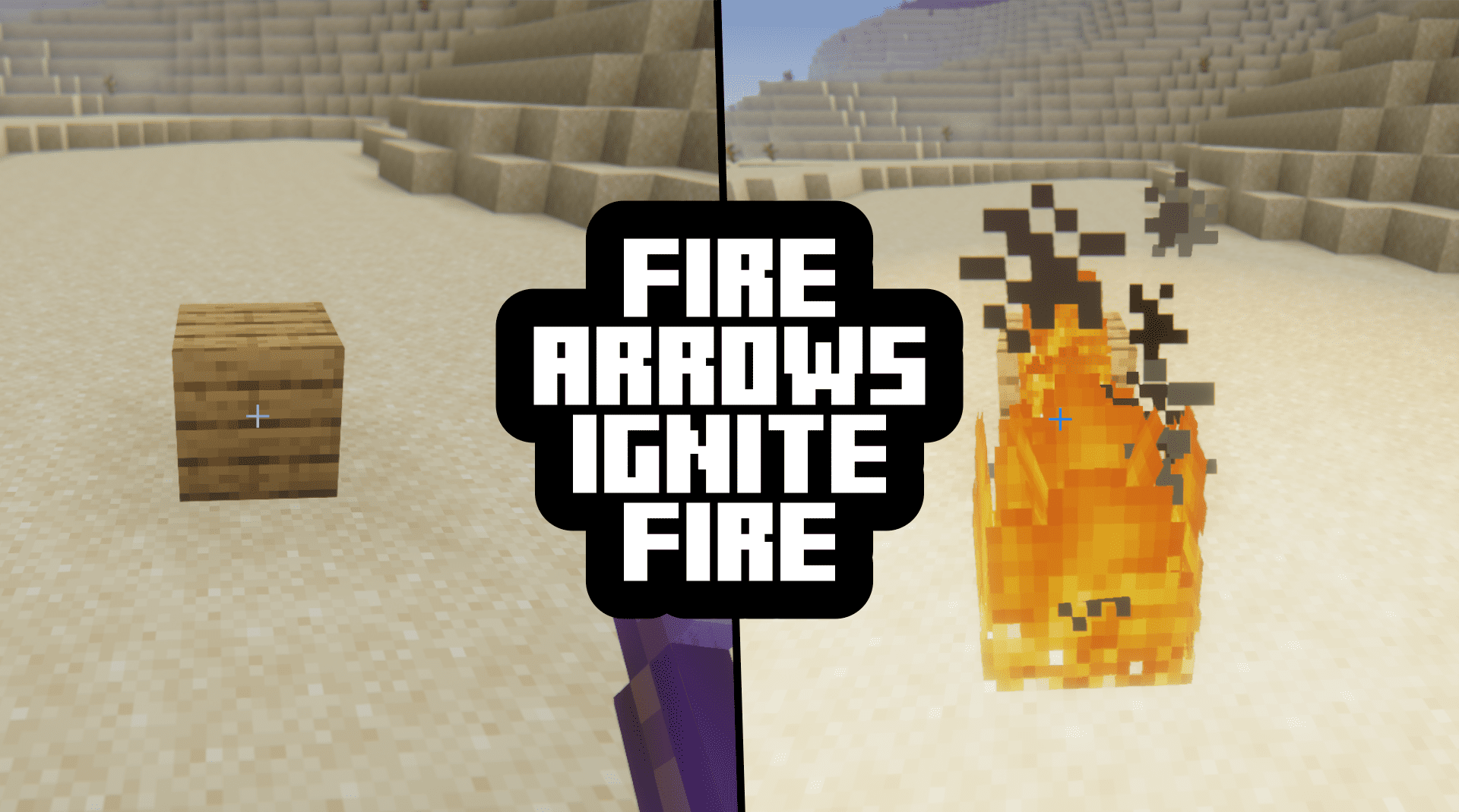 Fire Arrows Ignite Fire для Minecraft 1.21.5