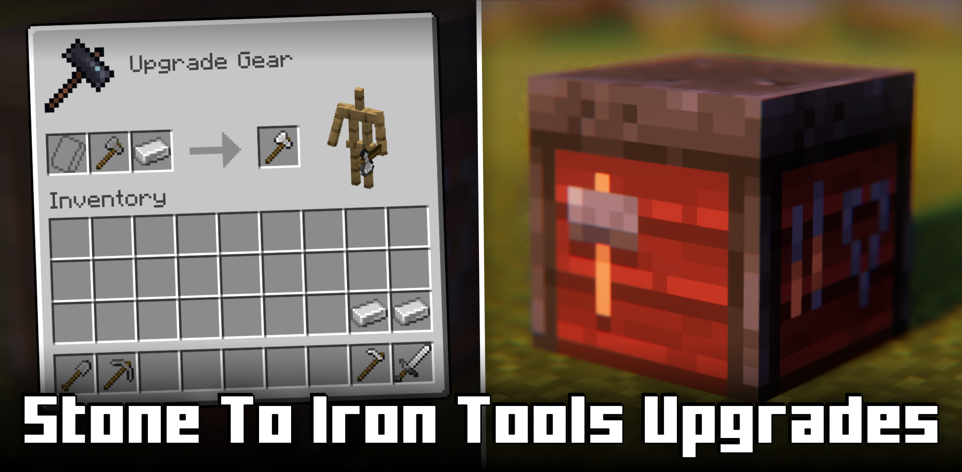 Stone To Iron Tools Upgrades для Minecraft 1.21.1