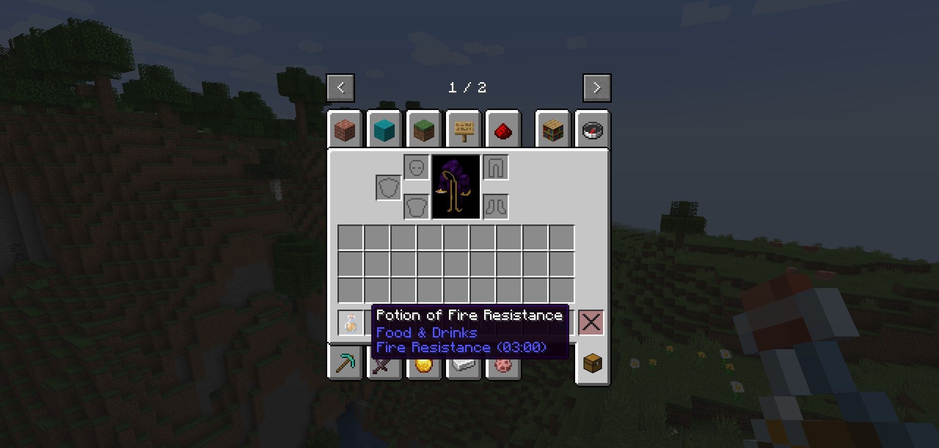 Игрок использует Time Stacker в Minecraft для усиления эффектов зелий