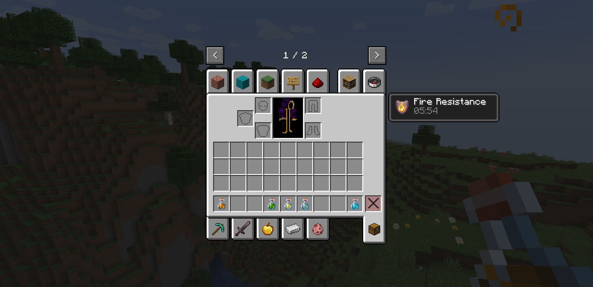 Интерфейс крафта зелий в Time Stacker для Minecraft