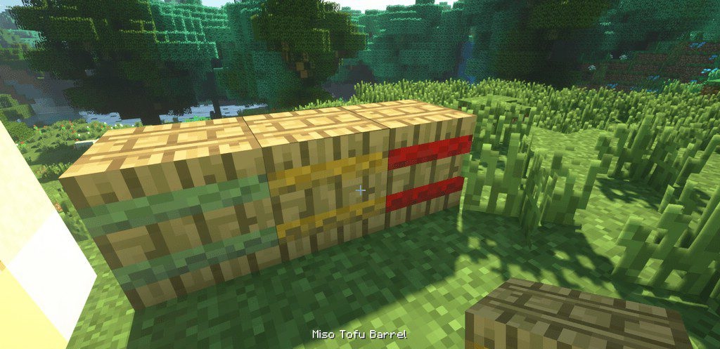 Ферма соевых бобов в Minecraft с модом TofuCraft Reloaded