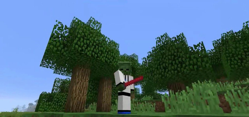 Крафт лазерного меча в верстаке в Minecraft
