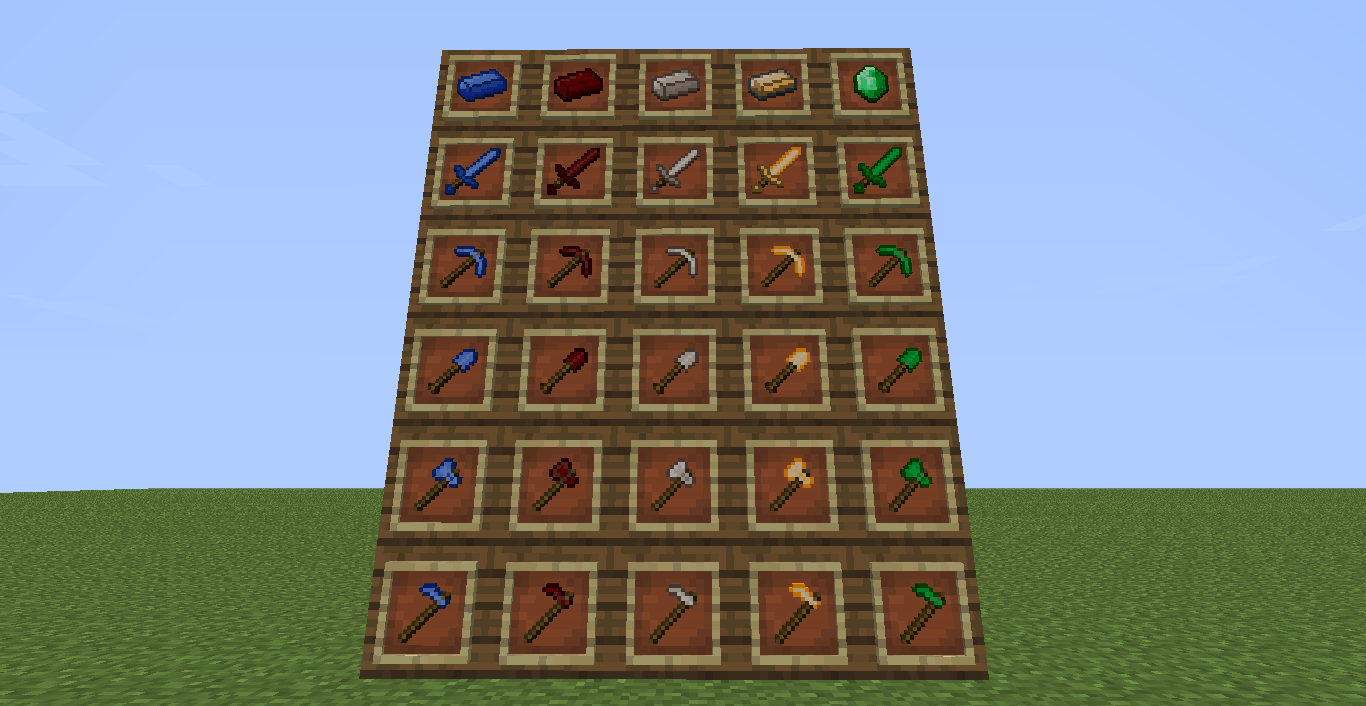 Интерфейс верстака в Minecraft с примером крафта алмазной кирки