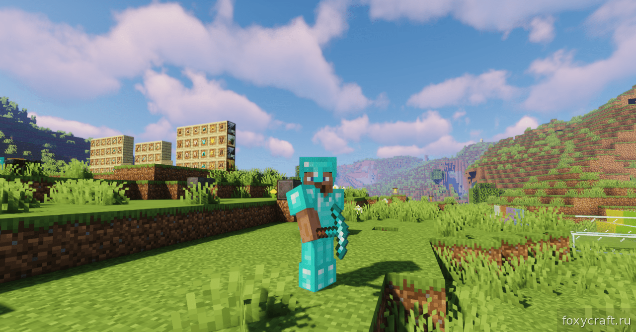 Скриншот Minecraft с применением текстур-пака Tools & Trims, улучшающего визуал инструментов
