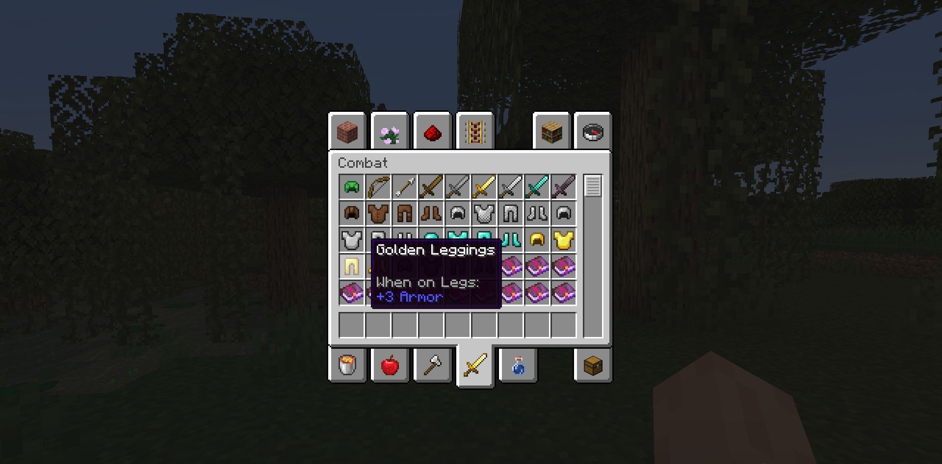 Интерфейс крафта в Minecraft с улучшенными подсказками от мода ToolTip Fix
