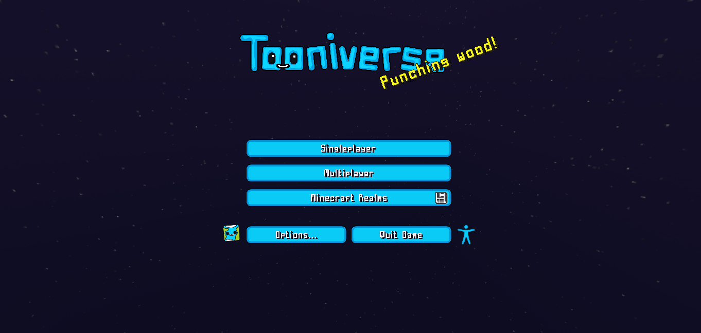 Скриншот Tooniverse Resource Pack: мультяшные блоки и ландшафт в Minecraft