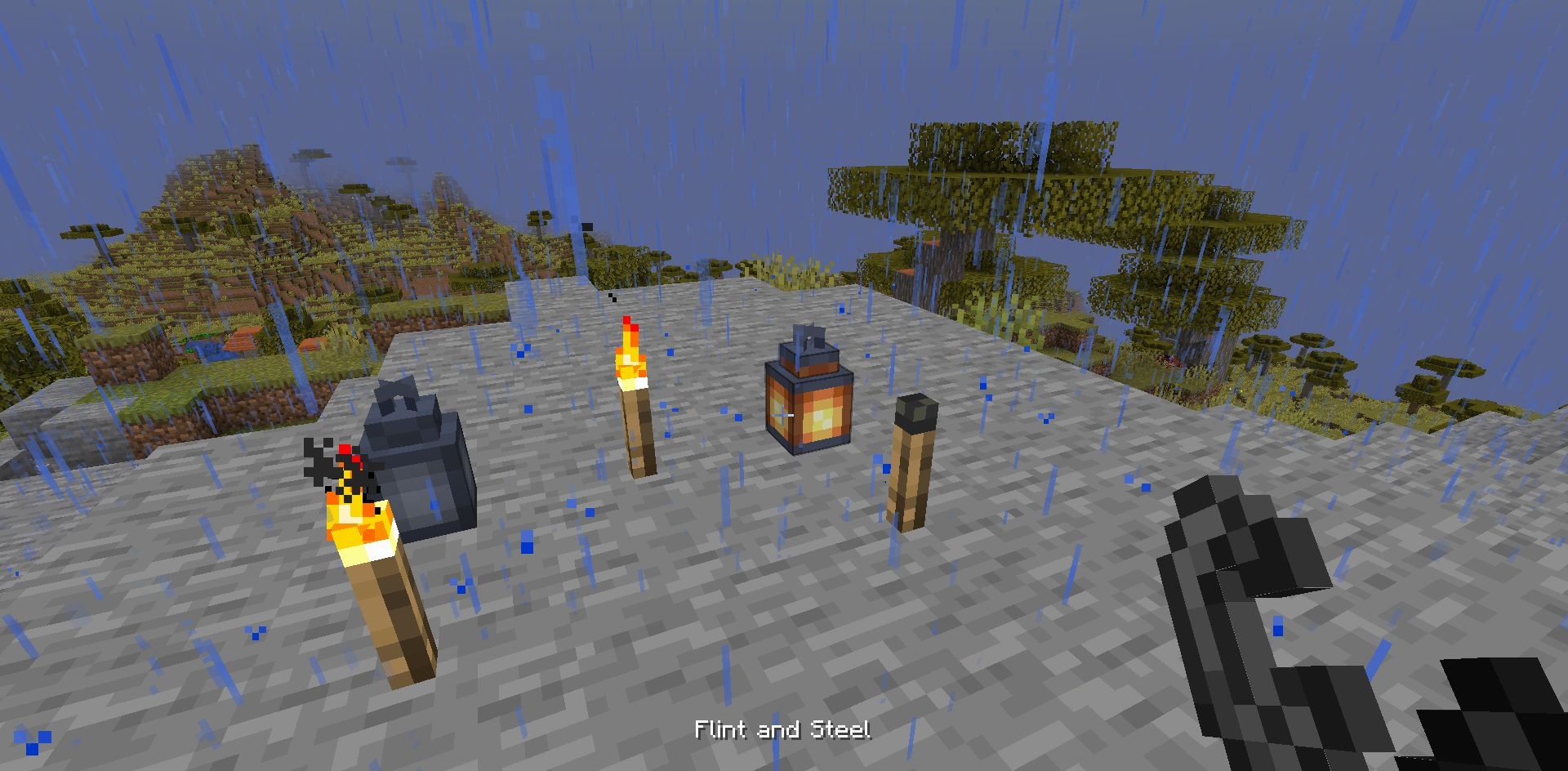 Красивое ночное освещение с Totally Lit Mod в деревне Minecraft
