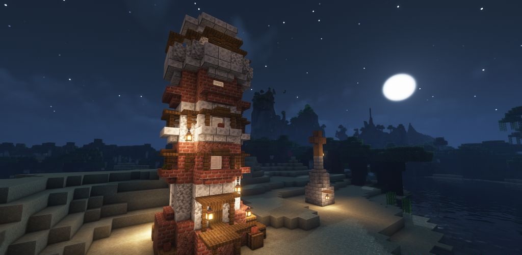 Плавающий корабль с жителями в моде Towns and Towers для Minecraft