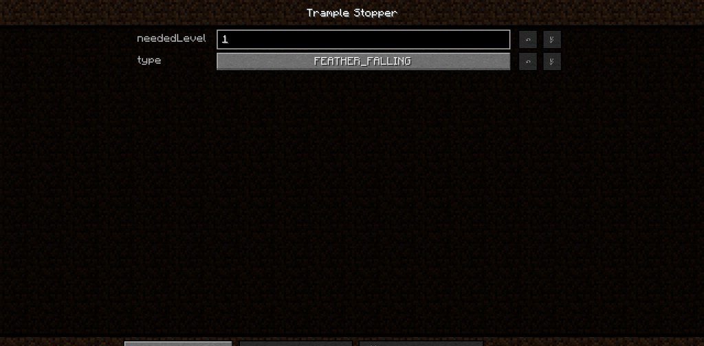 Настройки конфигурации мода Trample Stopper для разных типов защиты грядок