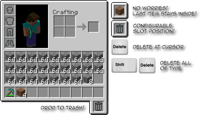 Пошаговая инструкция по установке мода TrashSlot в Minecraft через Forge