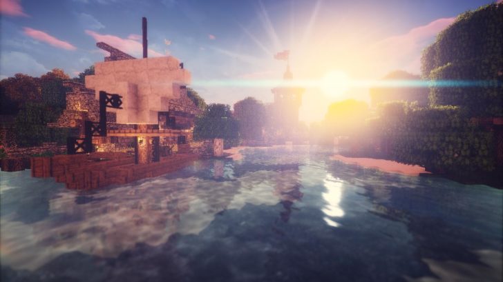 Реалистичная вода и отражения в Minecraft благодаря шейдеру Triton