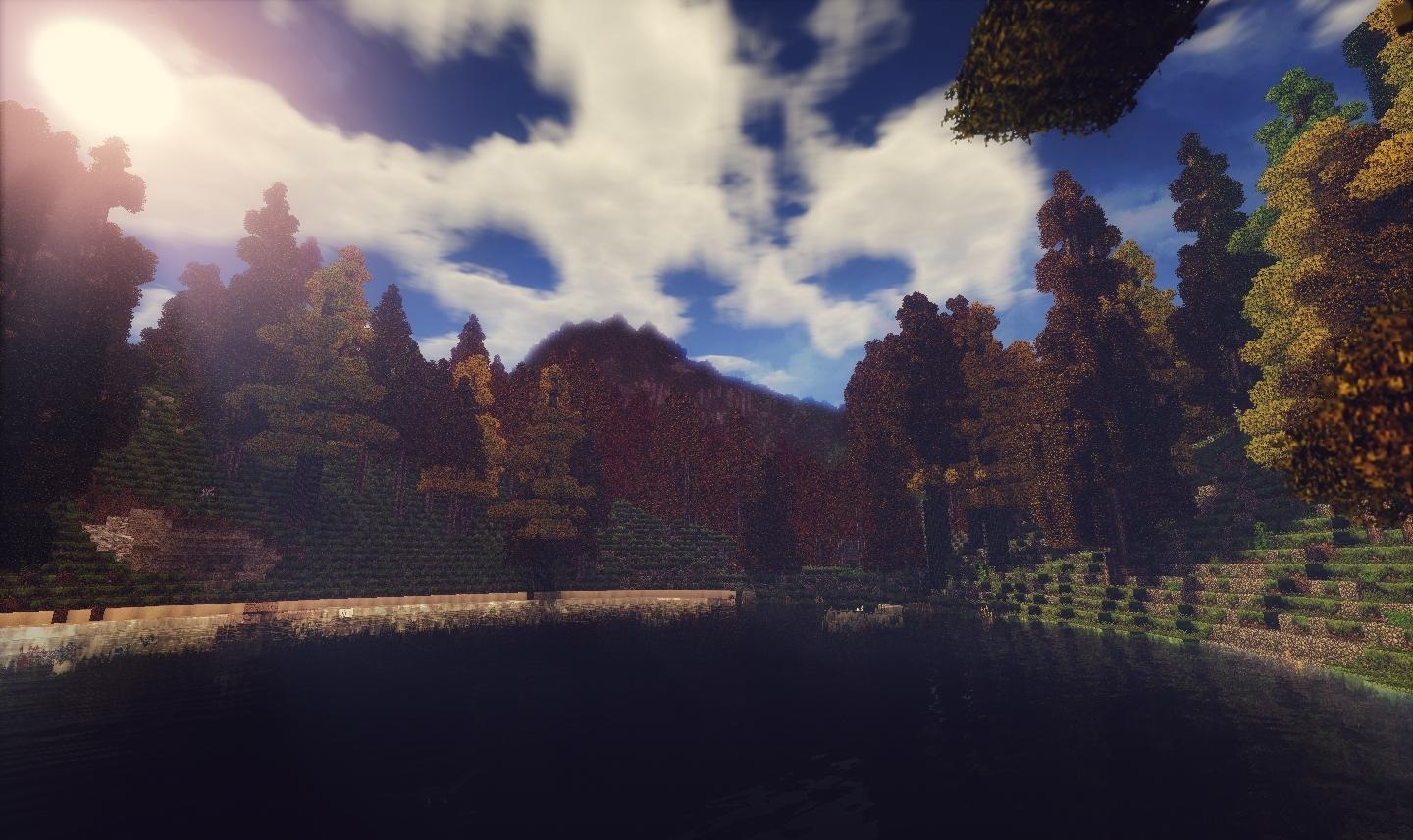 Minecraft ночью с Triliton’s Shaders - динамическое освещение
