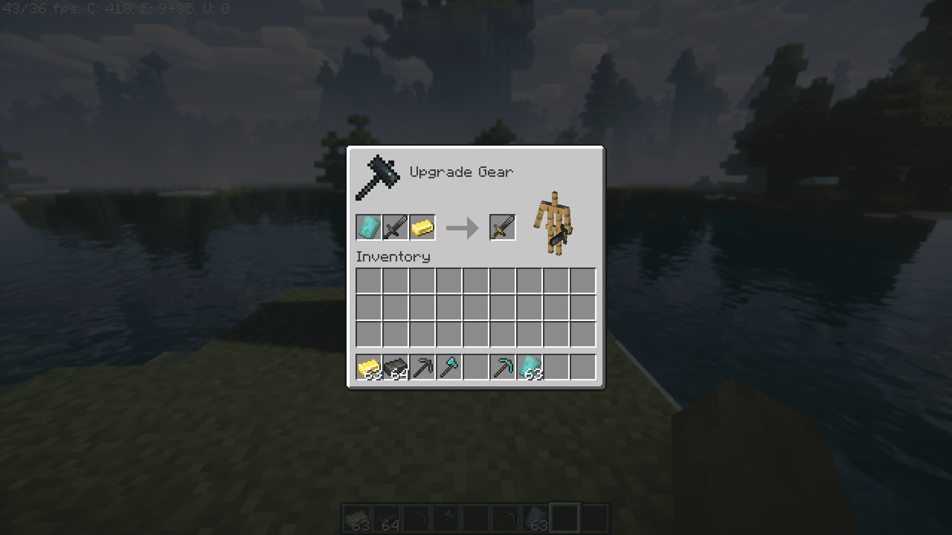 Сравнение обычных и кастомизированных инструментов в Minecraft