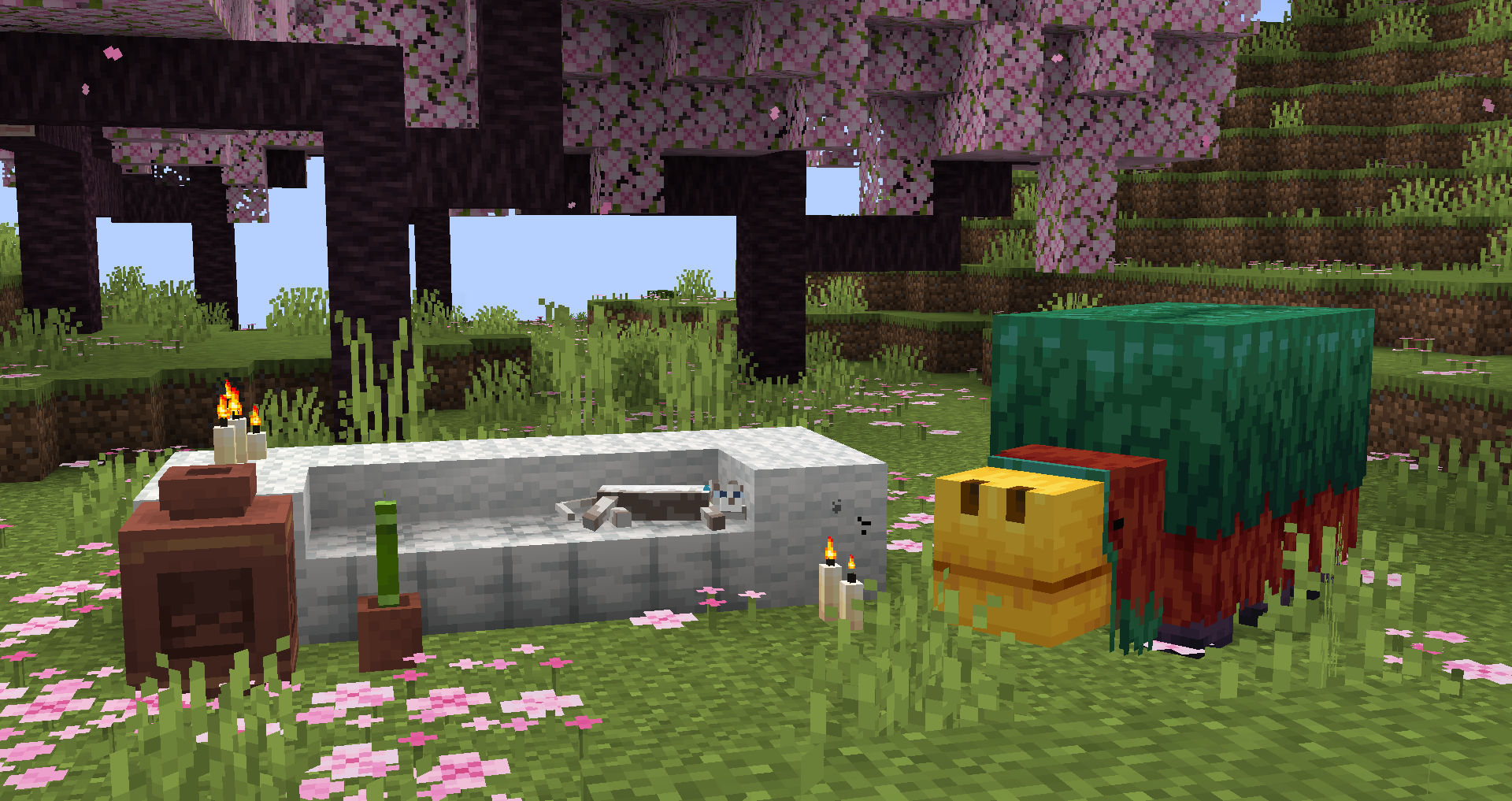 Креативное строительство в Minecraft: замок из разных блоков