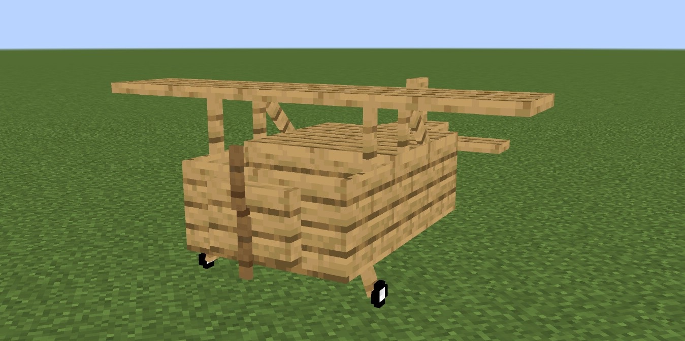 Ночной полет на самолете в Minecraft с модом Ultimate Plane