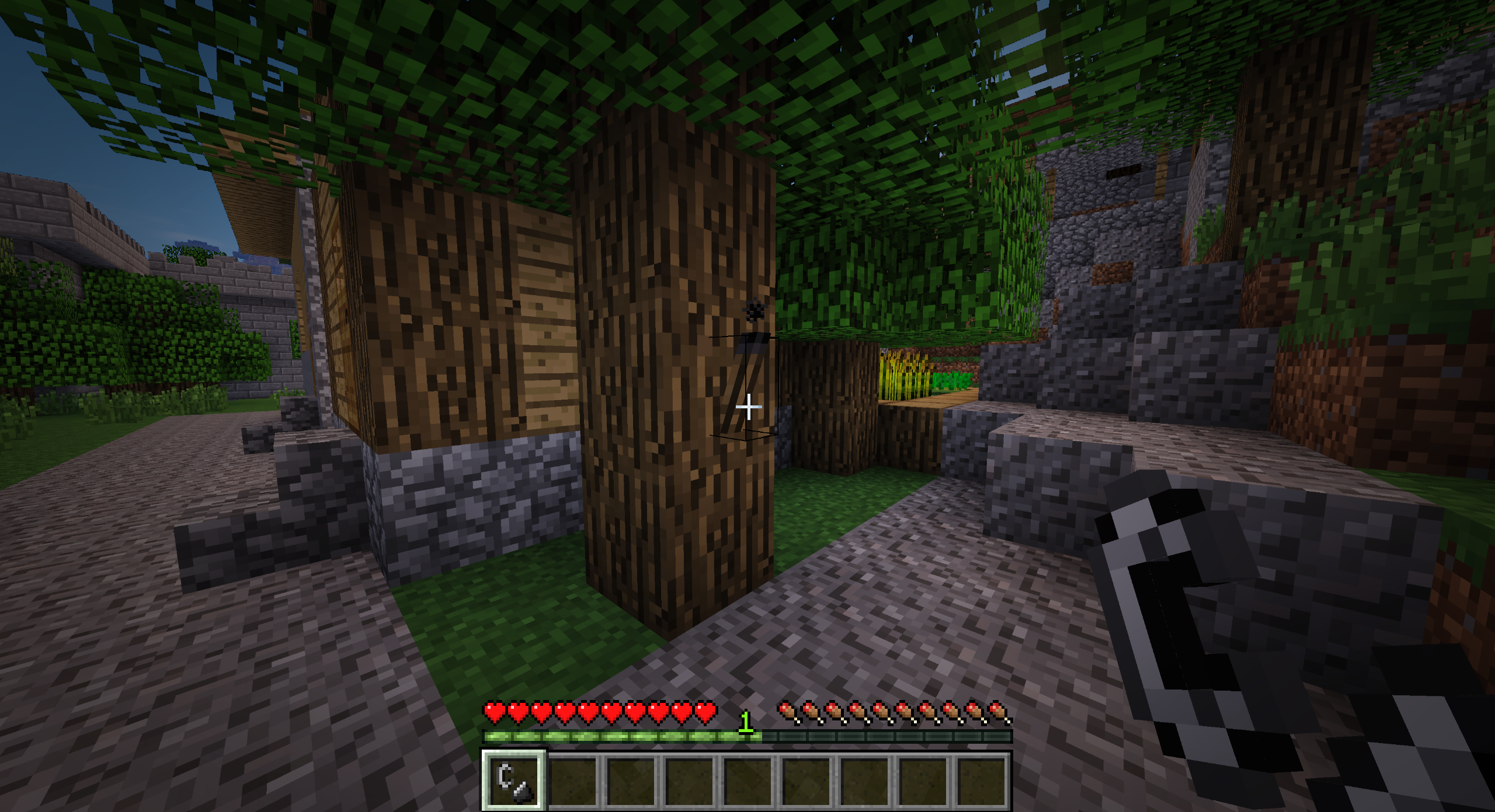 Погасший факел в Minecraft после дождя