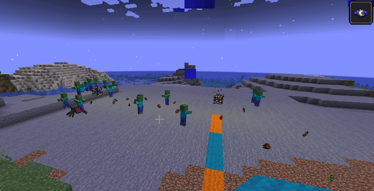 Пример работы мода Harder Spawners в Minecraft