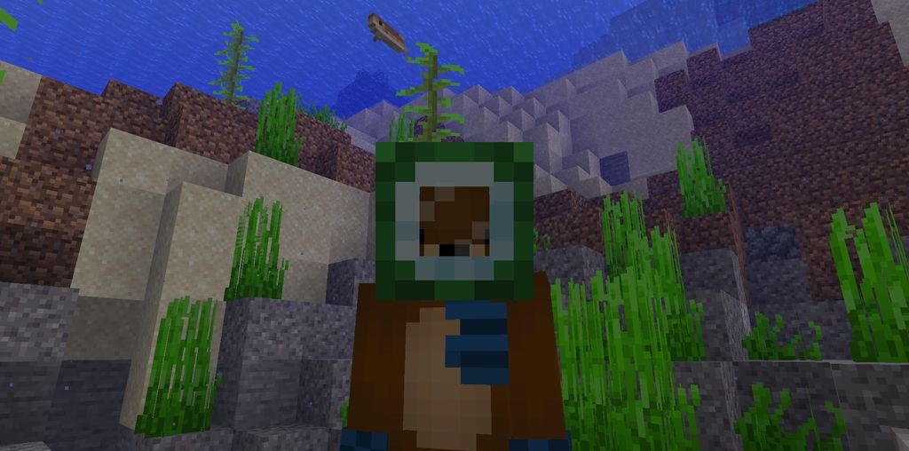 Пример использования шляпы путешественника в Minecraft для защиты от падений