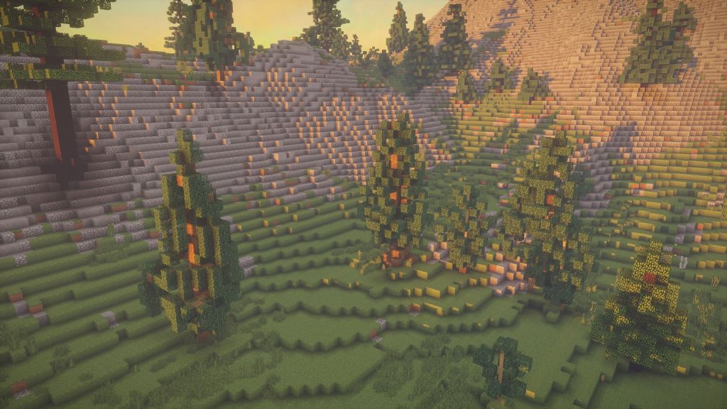 Ночной лес в Minecraft с UShader: динамическое освещение и атмосферные эффекты