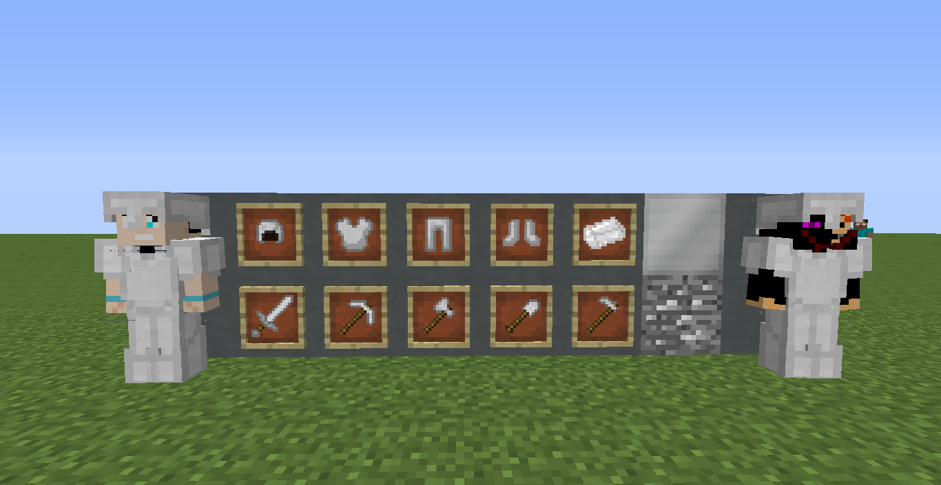 Интерфейс крафта в Minecraft с рецептами инструментов и блоков