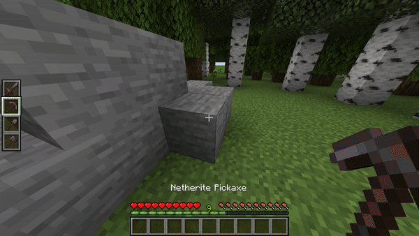 Анимация работы Utility Belt в Minecraft: переключение между инструментами на лету