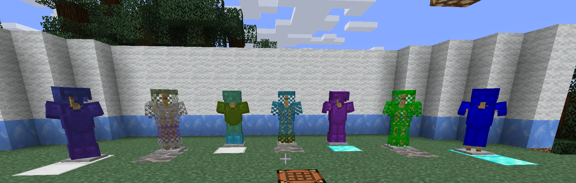 Интерфейс крафта брони в моде Enameled Armor для Minecraft