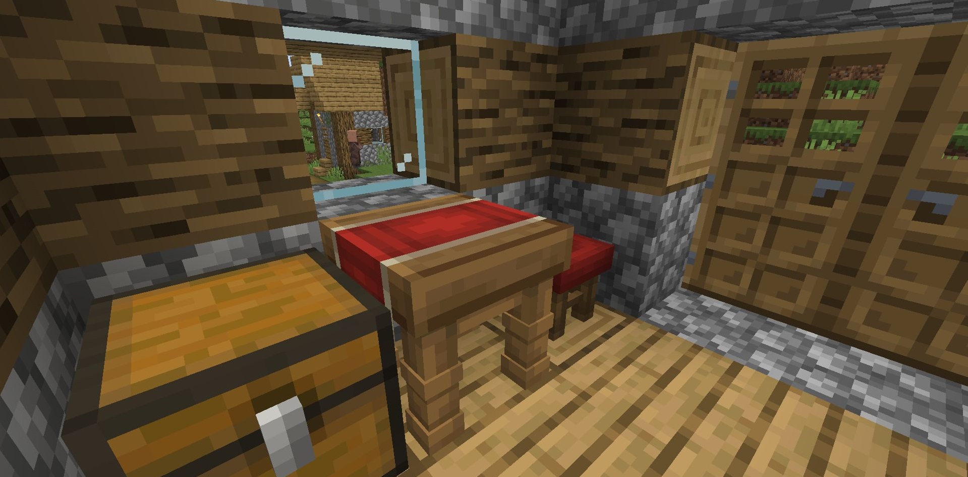 Кухня в Minecraft с гарнитуром из мода Valhelsia Furniture