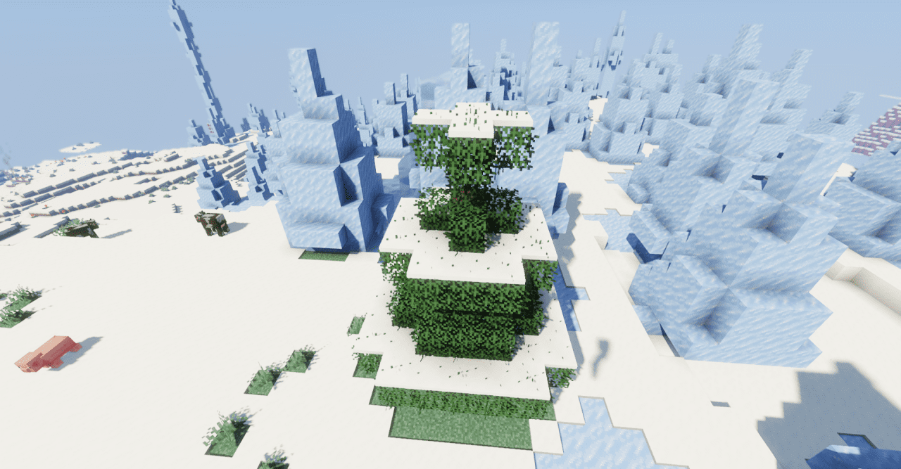 Красивые пейзажи с улучшенной листвой в Minecraft благодаря текстур-паку