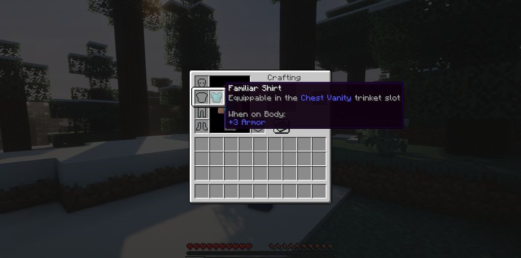 Интерфейс настроек VanitySlots в Minecraft с выбором слотов