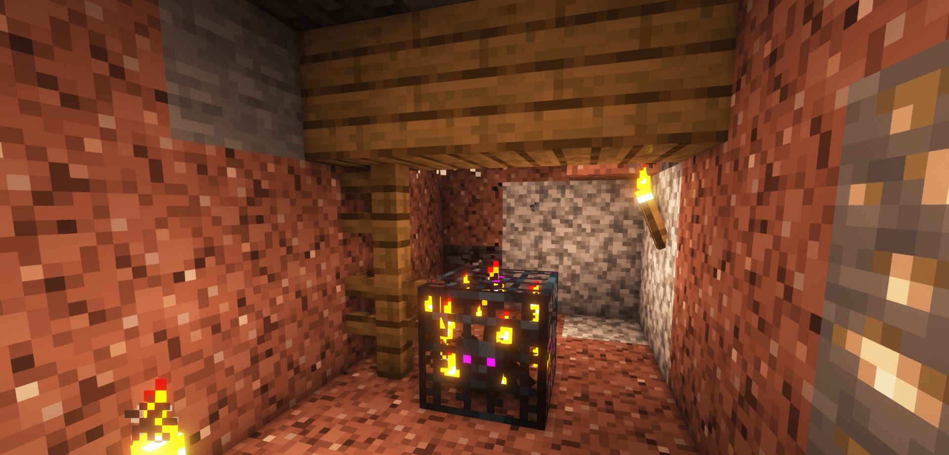 Геймплей с модом Variable Spawner Hardness в подземелье