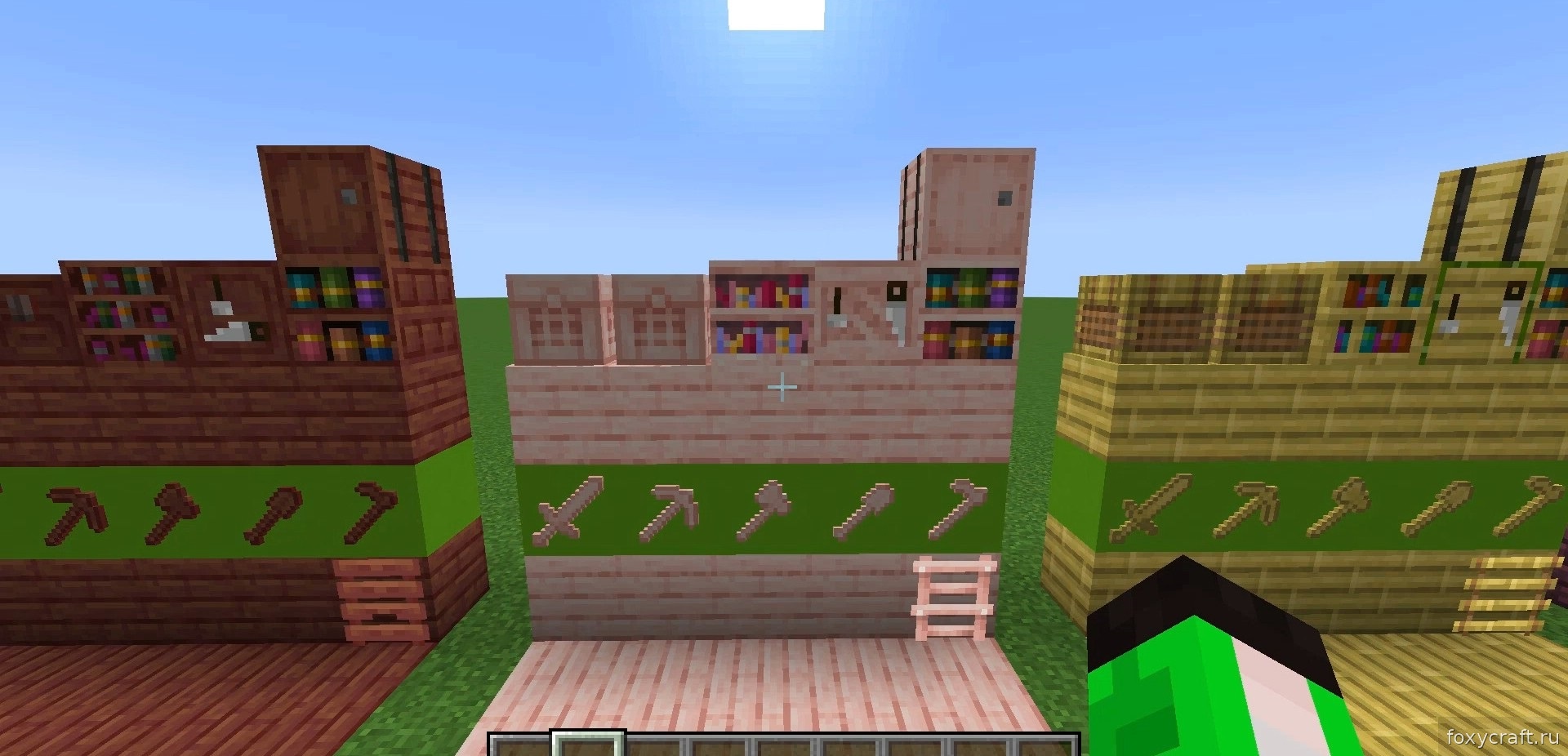 Крафт бочек из бамбука и разных пород дерева в Minecraft