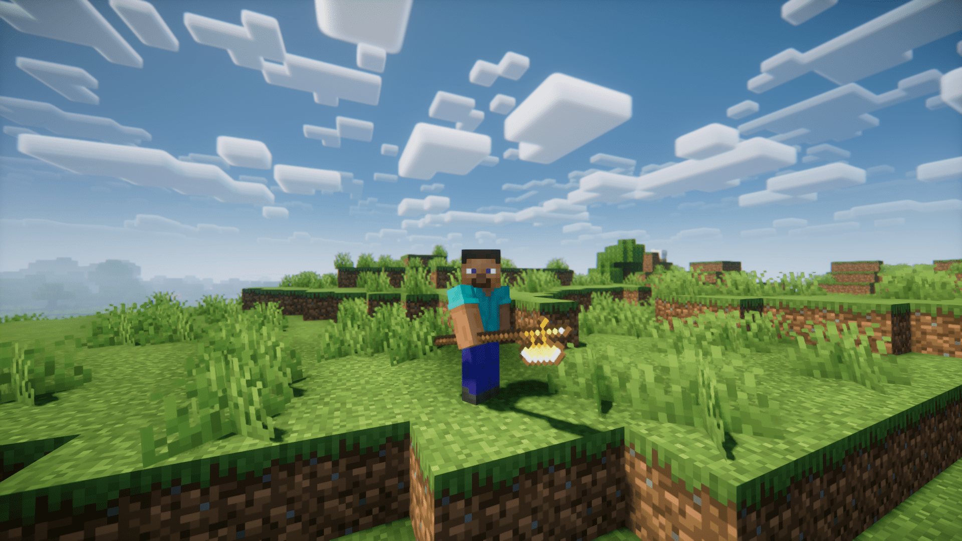 Геймплей с новым оружием из мода Variant Tools and Weaponry в Minecraft