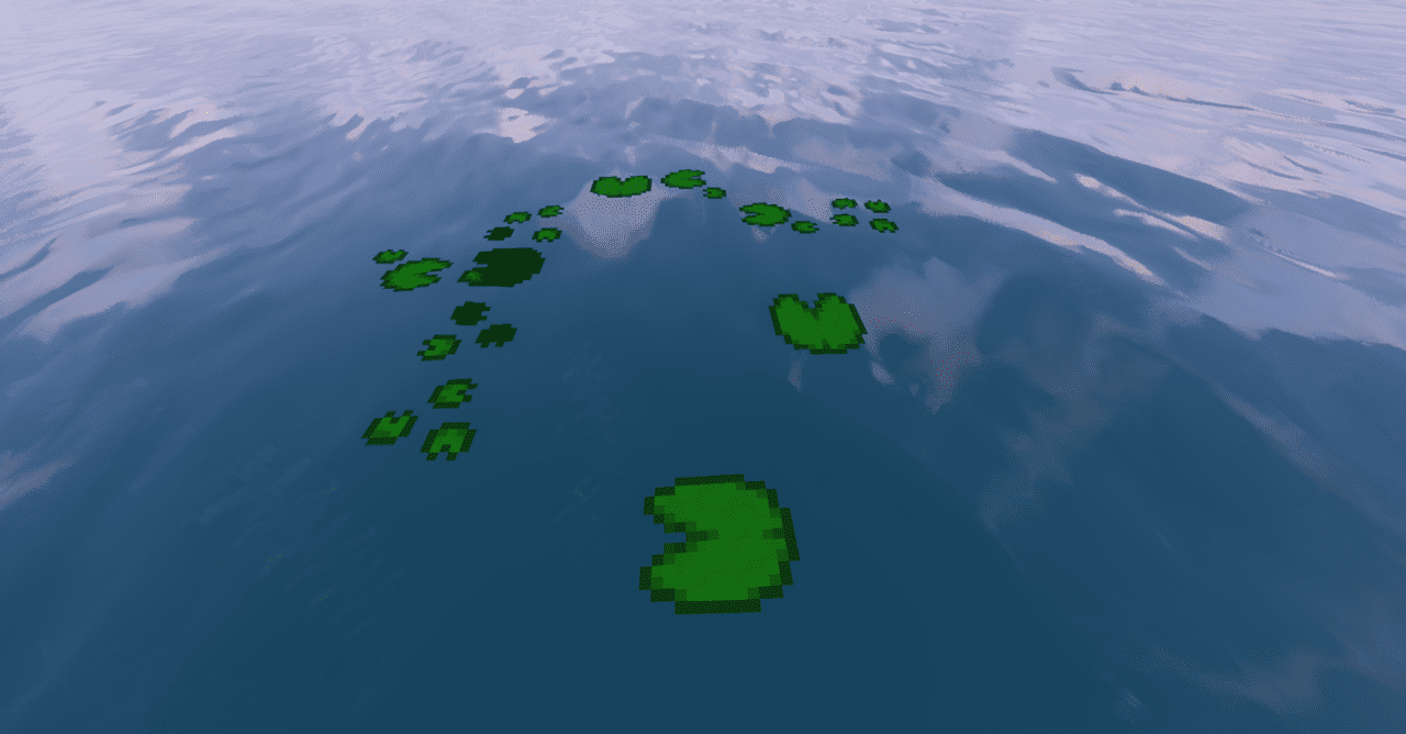 Варианты оформления кувшинок в Minecraft с использованием Variated Lily Pads