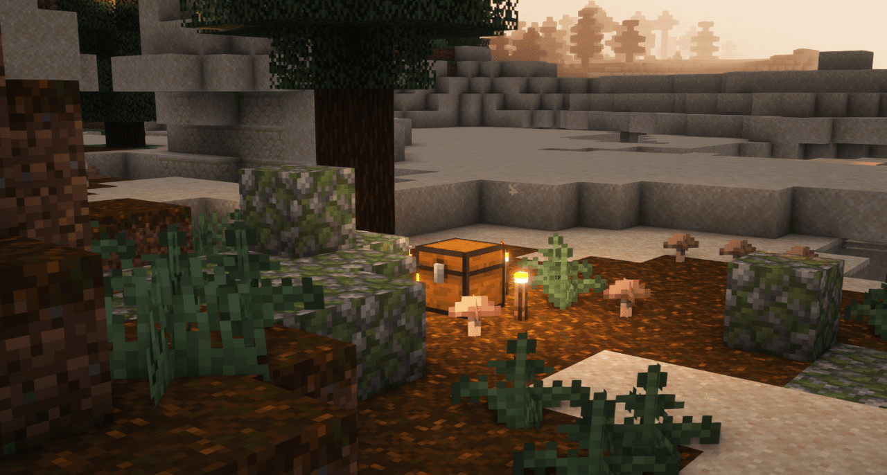 Сравнение стандартного и модифицированного стартового сундука в Minecraft