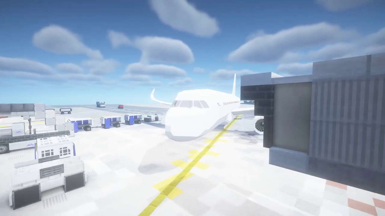 Игрок управляет поездом Ultimate Transport в Minecraft через кабину машиниста