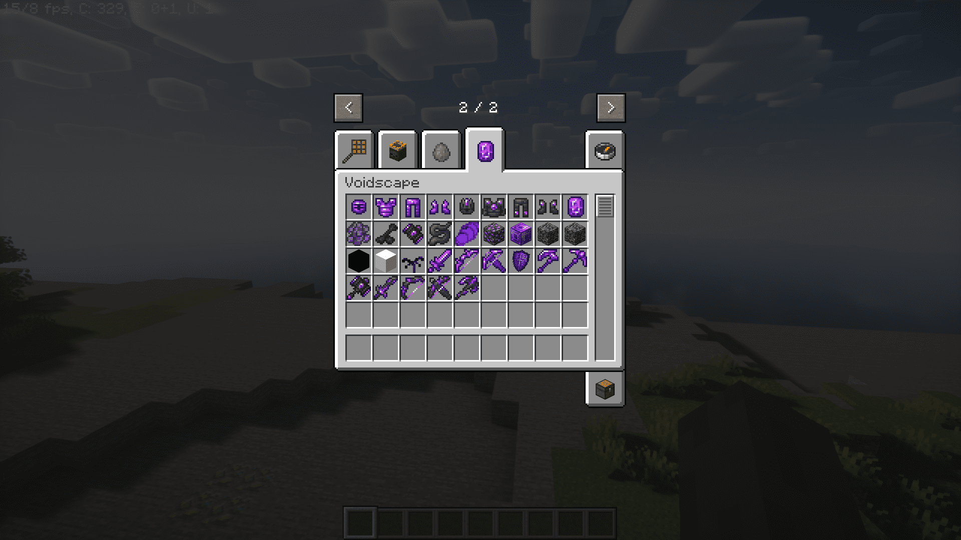 Крафт новых инструментов и брони из материалов Voidscape в Minecraft