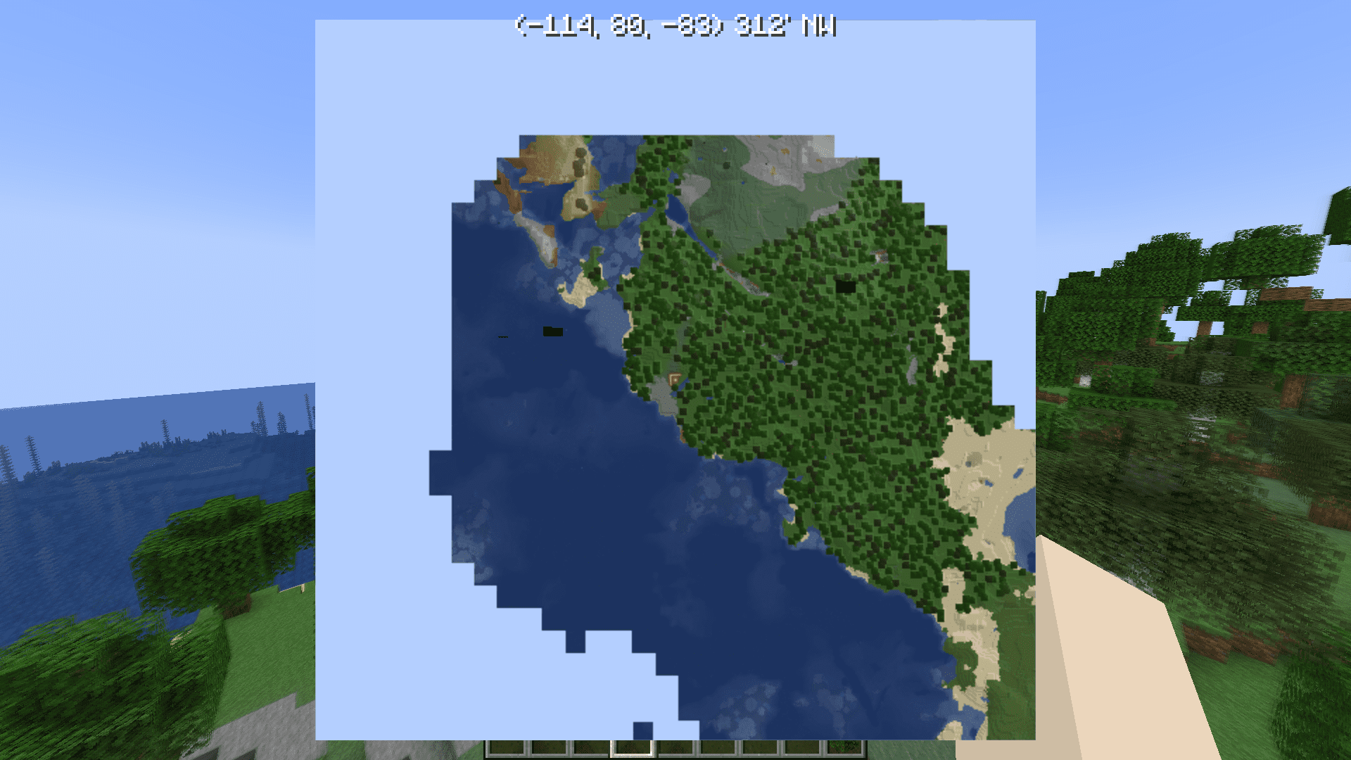 Пример использования VoxelMap в Нижнем мире Minecraft